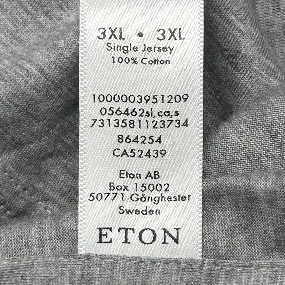 Eton Shirt Mens 3XL Gray Long Sleeve Button Up‎ Dress Casual Single Jersey NWT